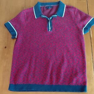 Tommy Hilfiger Womans Adaptive Red Polo Large